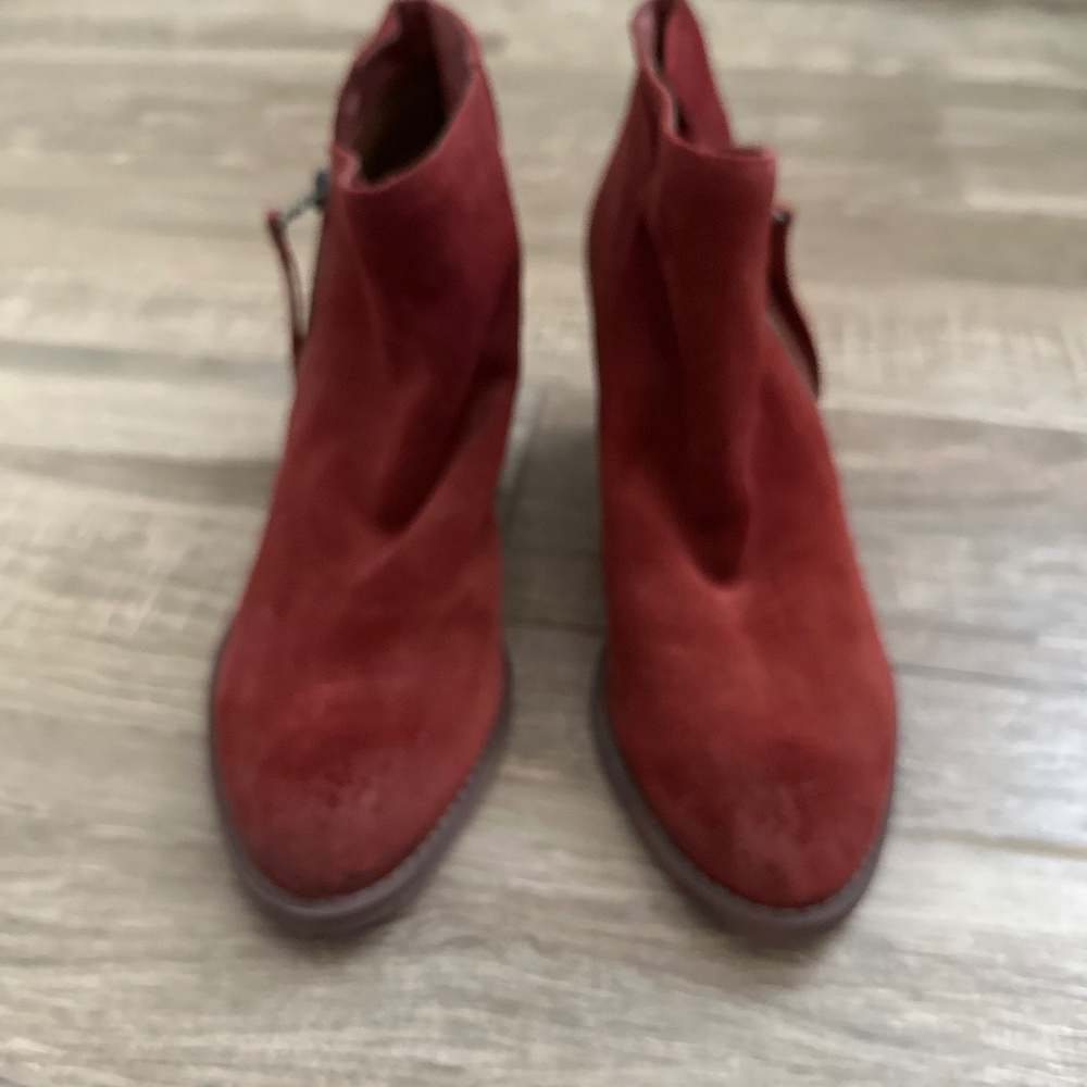 Sam Edelman Red Suede Ankle Booties